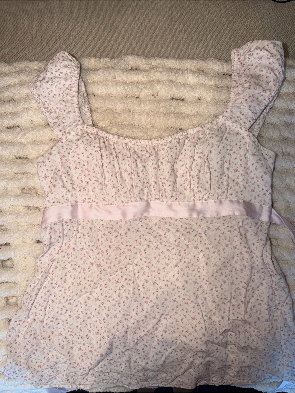 Hollister Soft Light Pink Smocked Top
